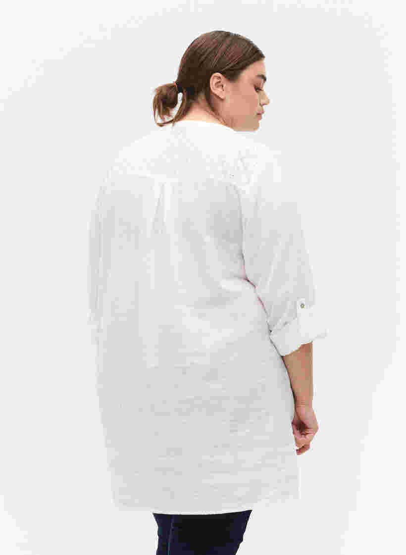 Tunika aus Baumwolle mit Anglais-Stickerei, Bright White, Model image number 1