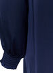 Satinkleid mit langen &Auml;rmeln und V-Ausschnitt, Blau, Packshot image number 3