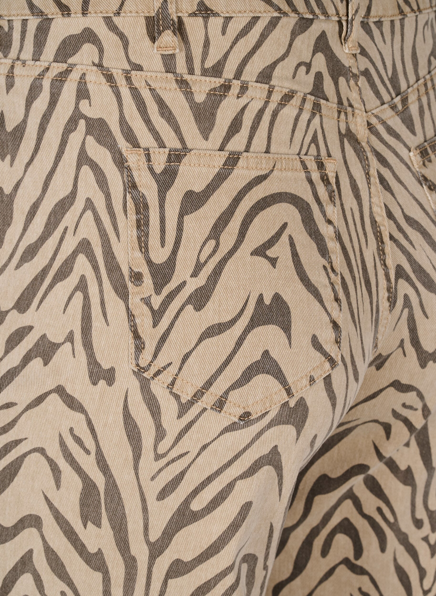 ZizziJeans in gerader Passform mit Zebraprint, Braun, Packshot image number 3
