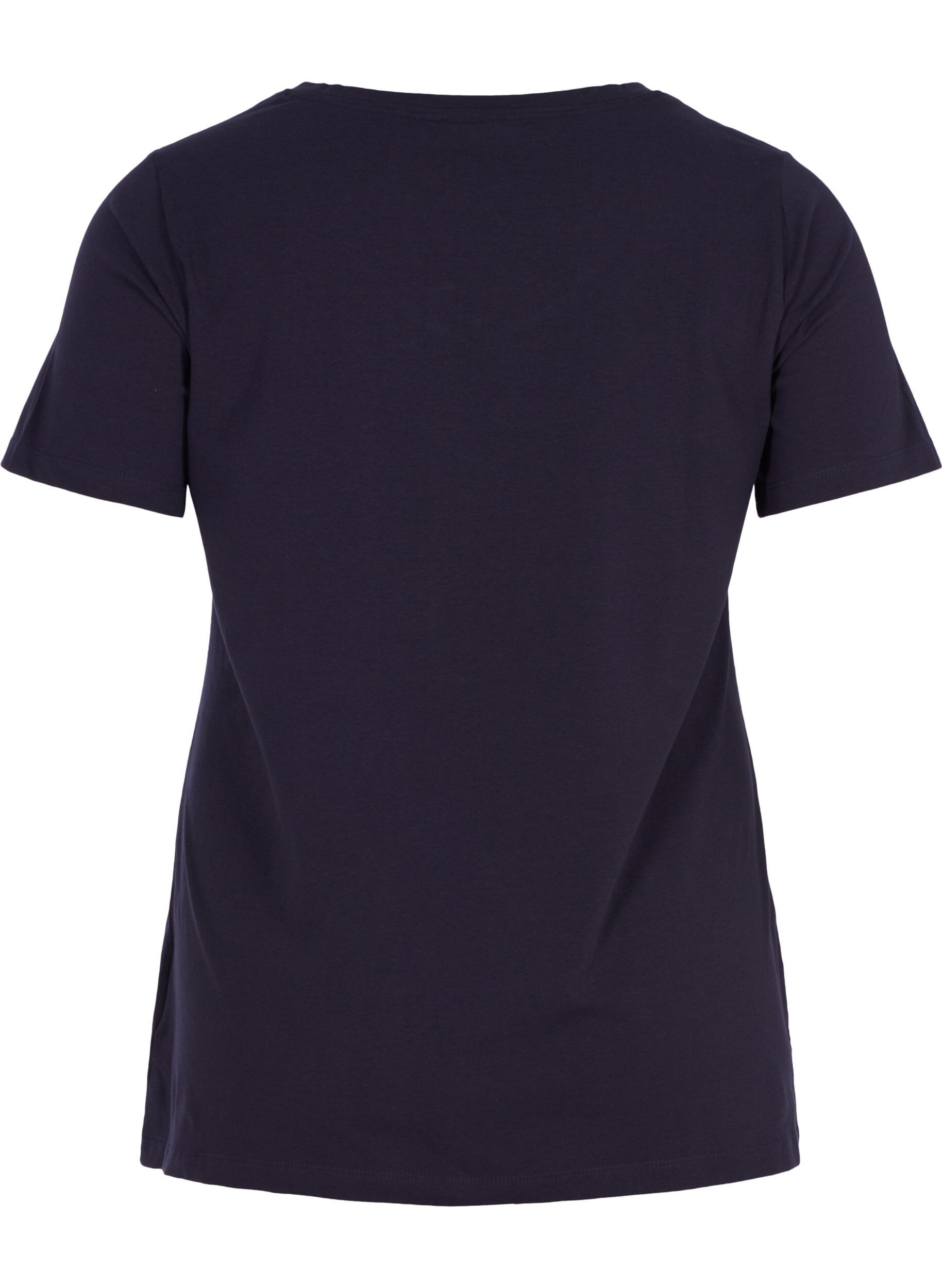 ZizziEinfarbiges basic T-Shirt aus Baumwolle, Blau, Packshot image number 1