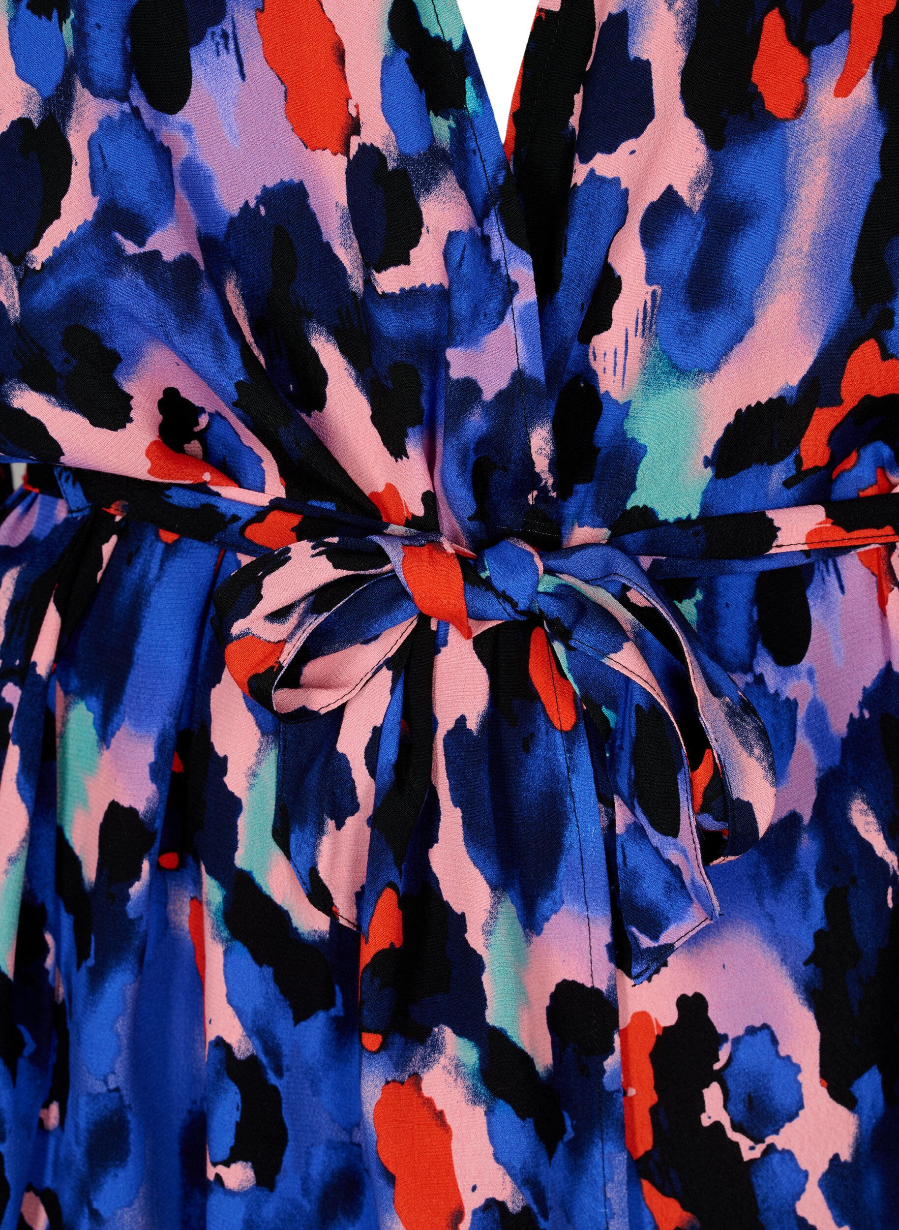 ZizziKimono aus Viskose mit Print, Colorful Animal, Packshot image number 2