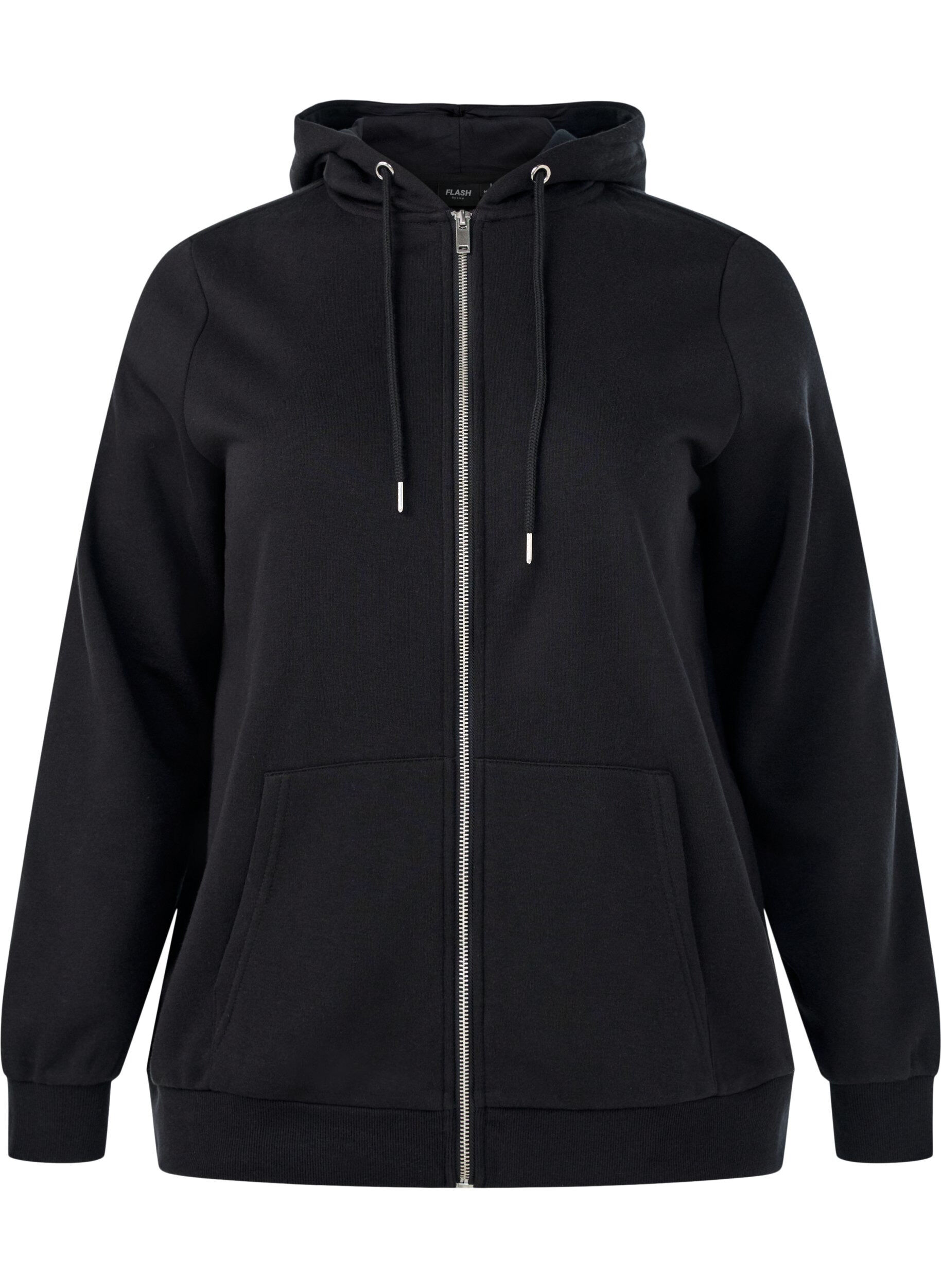 ZizziKapuzensweatshirt mit Rei&szlig;verschluss und Taschen, Schwarz, Packshot image number 0