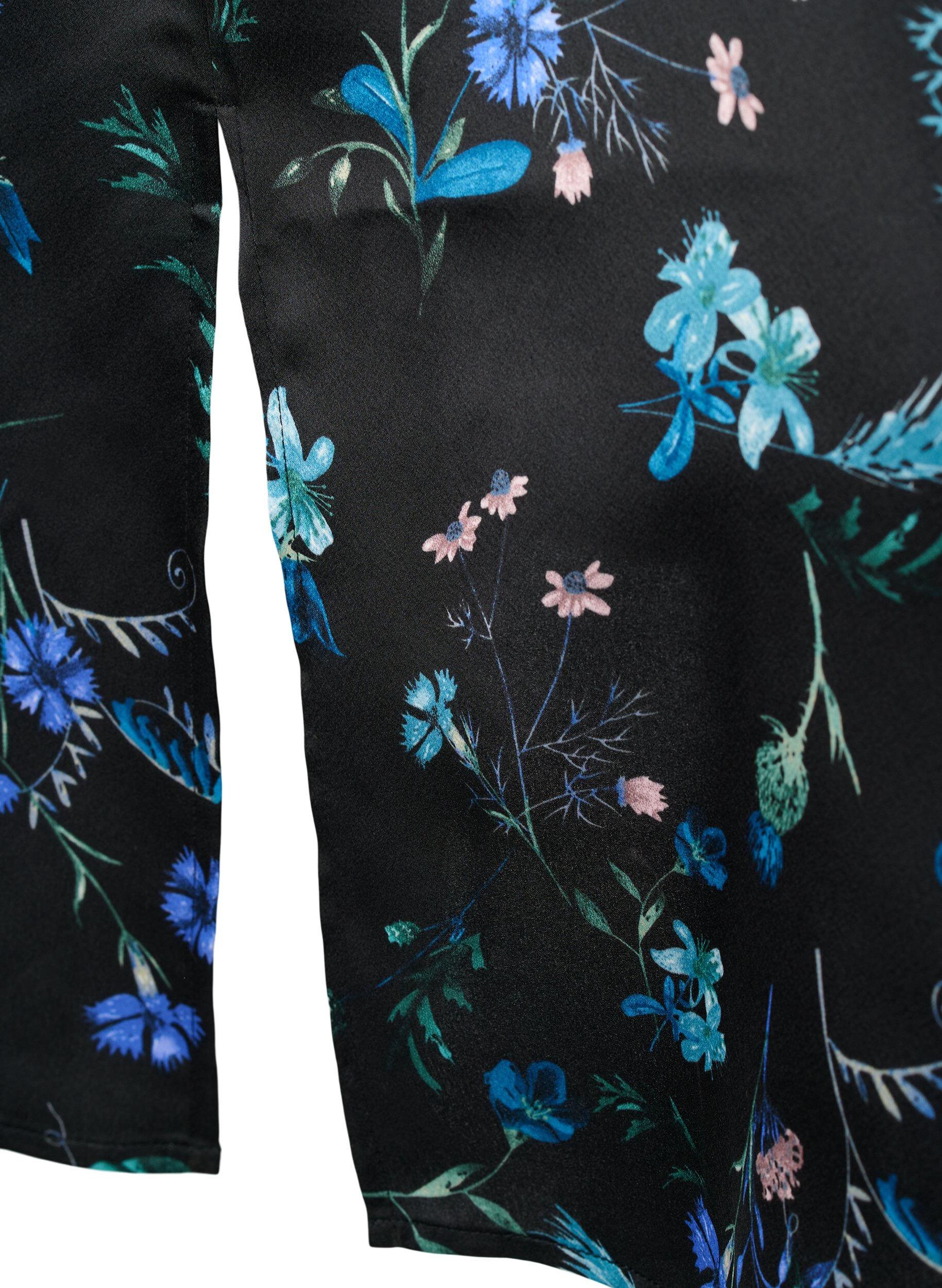 ZizziLang&auml;rmliges Midikleid mit Blumenmuster, Blue Flower AOP, Packshot image number 3