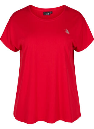 Einfarbiges Trainings-T-Shirt, Haute Red, Packshot image number 0