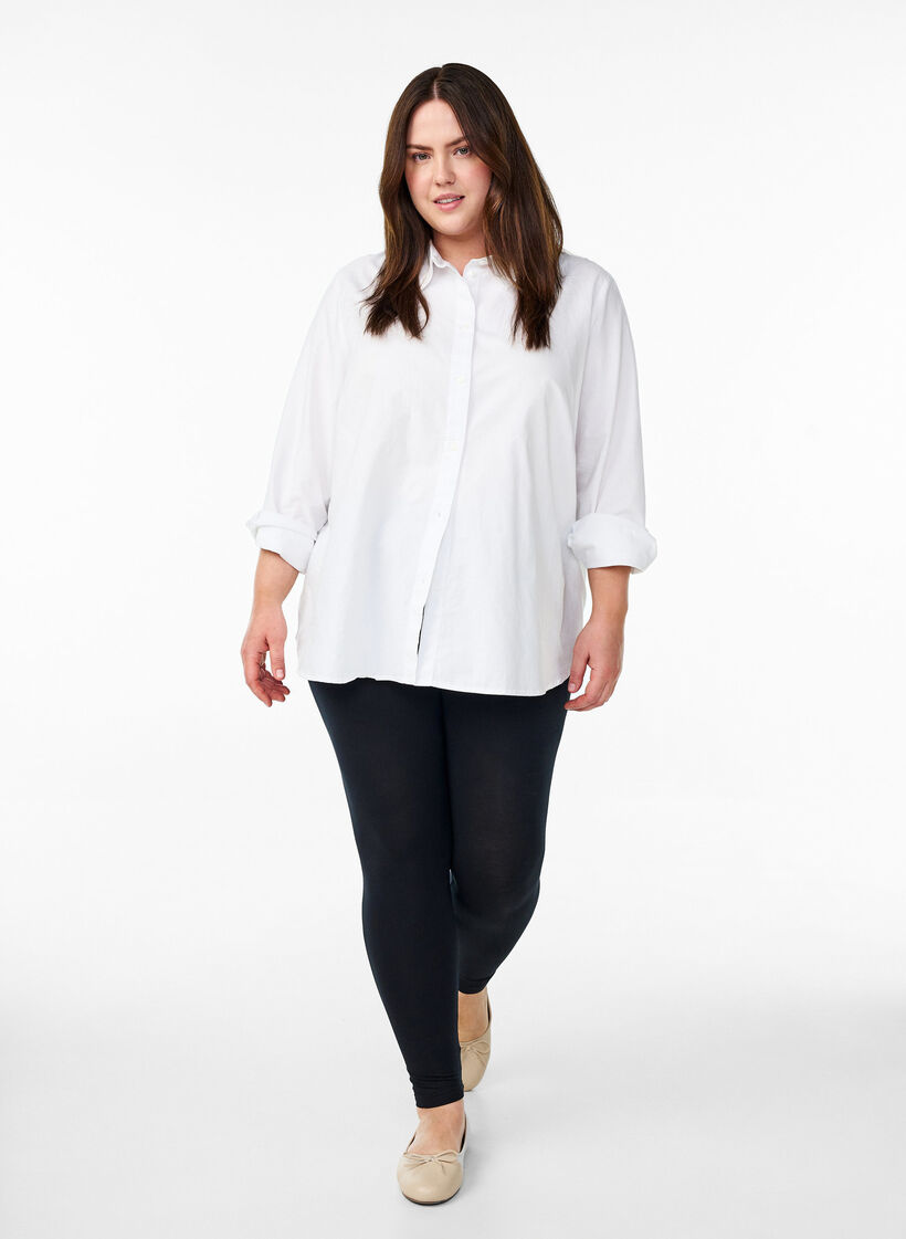 Basic-Leggings aus Viskose, Schwarz, Model image number 1