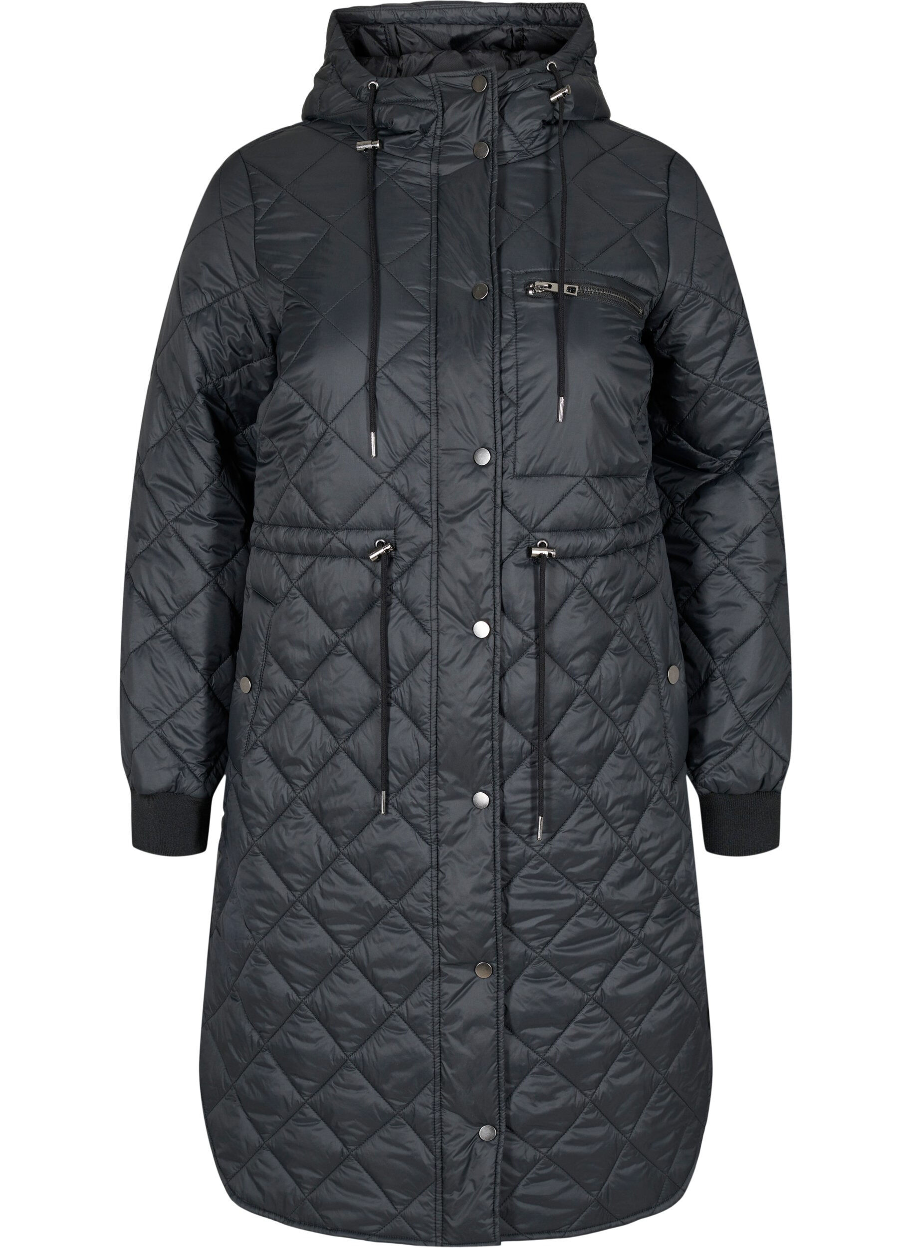 ZizziLeichte Steppjacke mit Kapuze, Black, Packshot image number 0