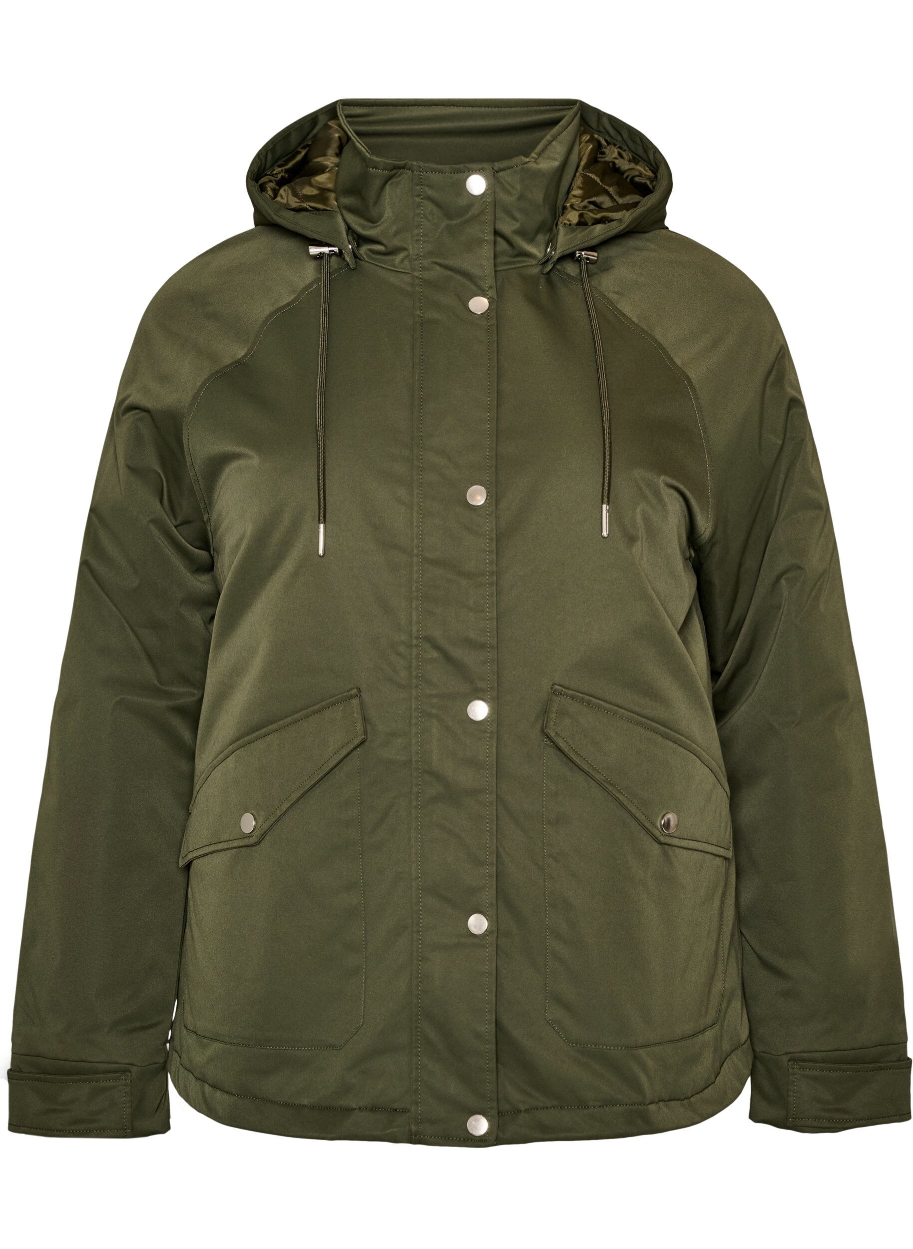ZizziGepolsterter Parka mit einer abnehmbaren Kapuze, Gr&uuml;n, Packshot image number 0
