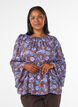 Gebl&uuml;mte Bluse mit R&uuml;schen&auml;rmeln, Braun, Model image number 0