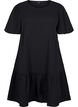 Kurz&auml;rmliges Kleid aus Baumwolle mit A-Linien-Schnitt, Schwarz, Packshot image number 0