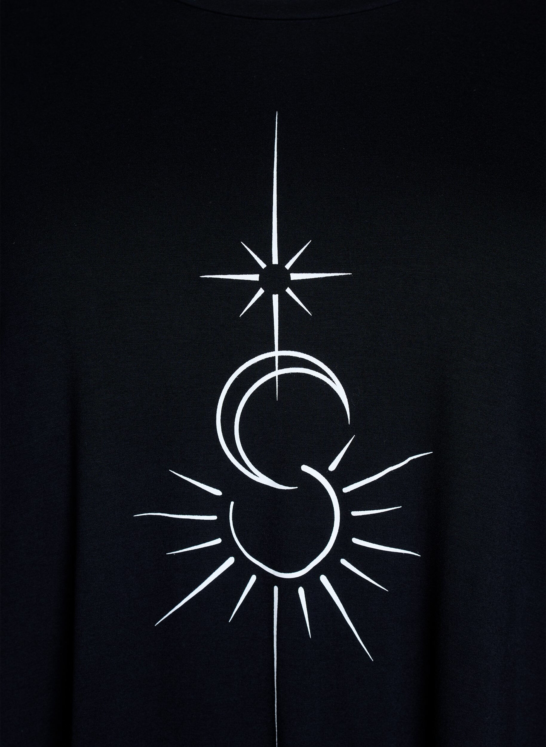 ZizziNachthemd aus Viskose mit lockerer Passform, Schwarz, Packshot image number 2