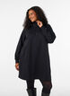Sweatkleid mit hohem Rippkragen und Rei&szlig;verschluss, Schwarz, Model image number 0