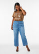 T-Shirt aus Baumwolle mit Print, Braun, Model image number 1