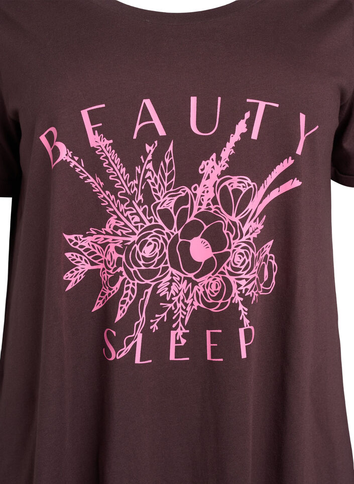 Kurz&auml;rmeliges Nachthemd aus Bio-Baumwolle, Braun, Packshot image number 2