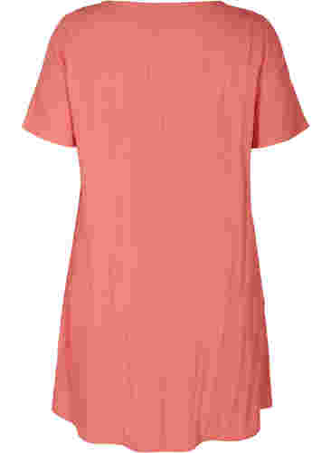 Kurzarm Viskosekleid mit Taschen, Faded Rose, Packshot image number 1