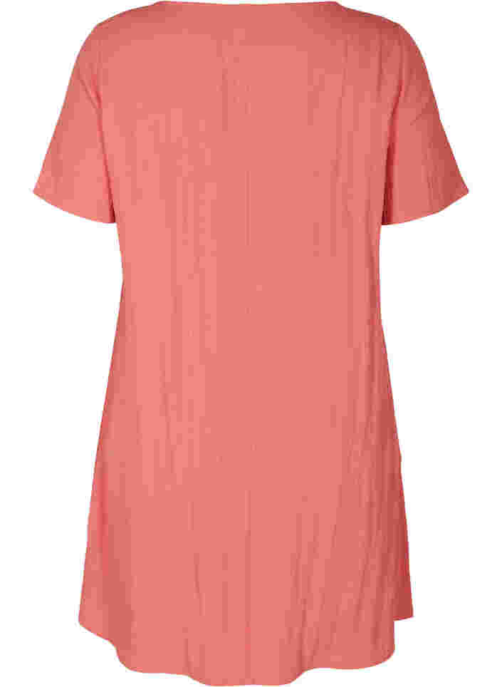 Kurzarm Viskosekleid mit Taschen, Faded Rose, Packshot image number 1