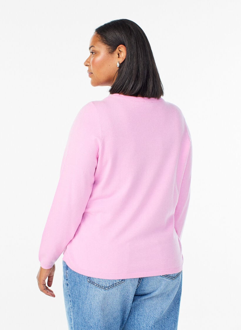Cardigan mit runden Kn&ouml;pfen, Pink, Model image number 2