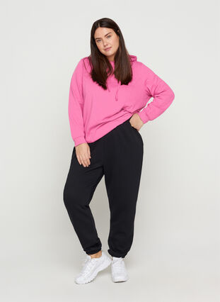 Sweatshirt mit Kapuze und Rippbündchen, Phlox Pink, Model image number 3
