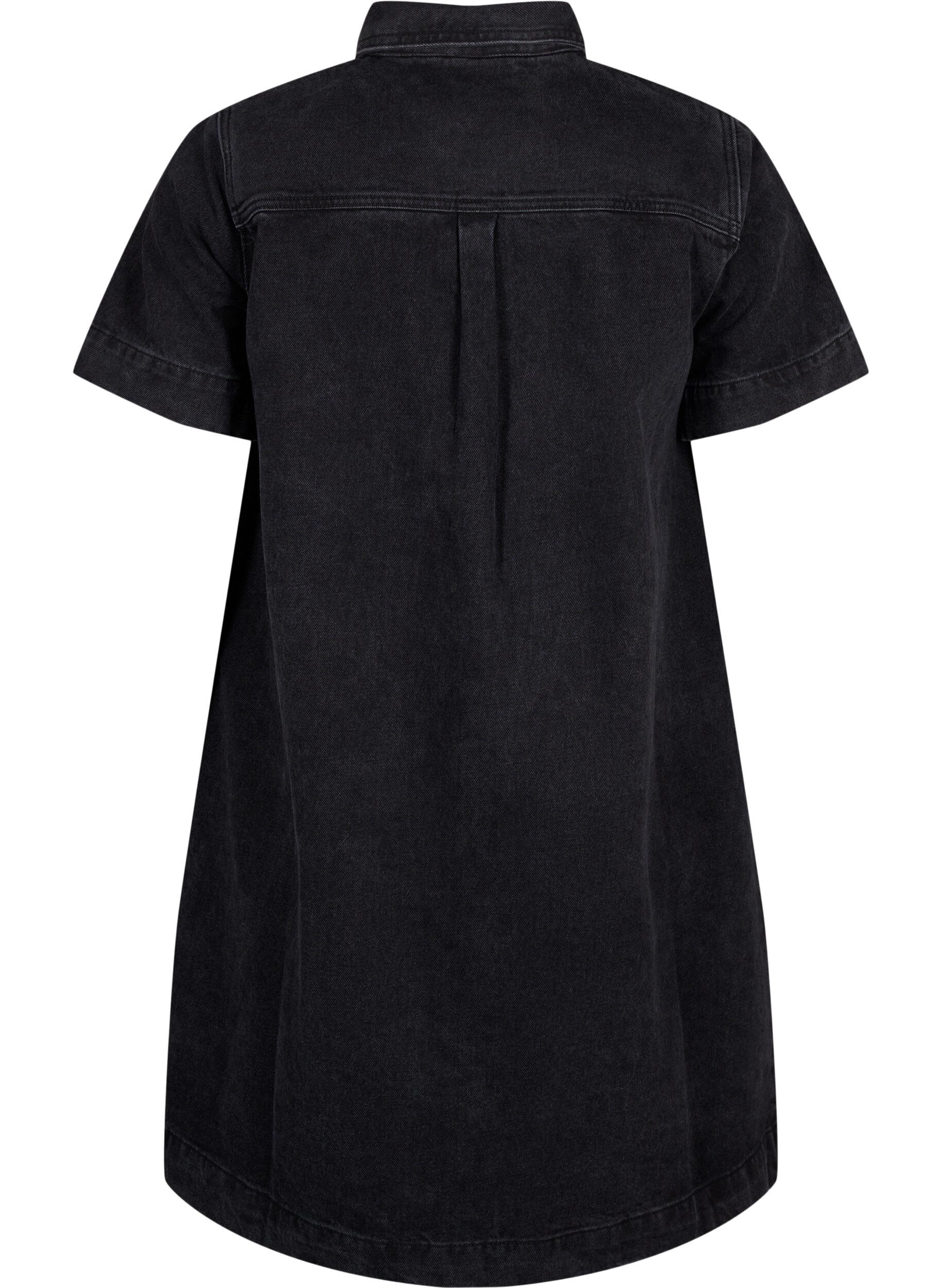 ZizziLanges Denim-Shirt mit kurzen &Auml;rmeln, Grey Washed, Packshot image number 1