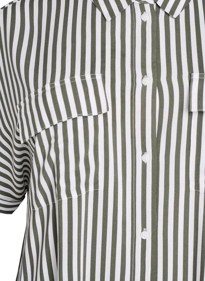 FLASH - Langes Hemdkleid mit kurzen Ärmeln, Grün, Packshot image number 2