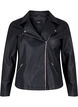 Imitierte Leder Biker Jacke, Schwarz, Packshot image number 0