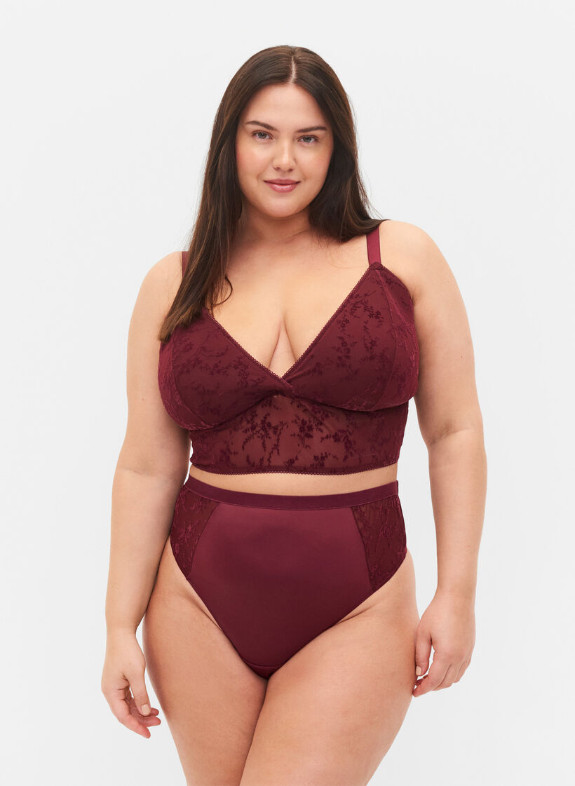 G-String mit normaler Taillenhöhe, Bordeaux Ass, Model image number 0