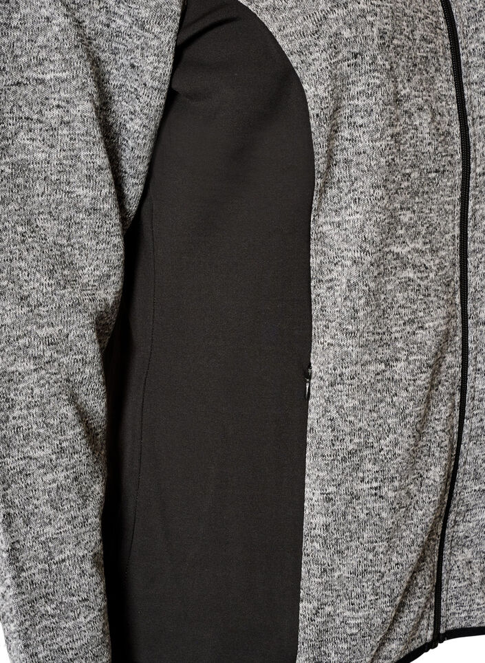 Trainingsjacke mit Kontrasteins&auml;tzen und hohem Kragen, Grau, Packshot image number 3