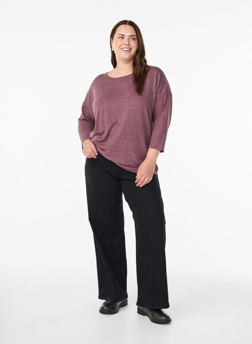 FLASH – Bluse aus Jersey mit 3/4-Ärmeln, Rot, Model image number 1