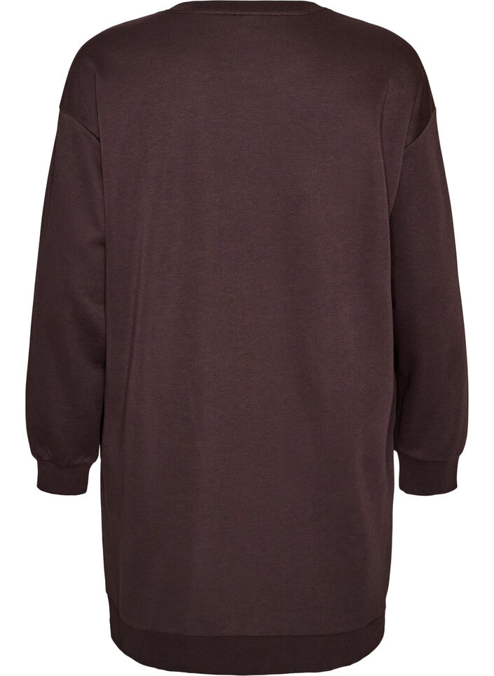 Lockeres Sweatkleid mit Taschen, Braun, Packshot image number 1