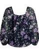 Bluse aus Chiffon mit gebl&uuml;mtem Print und langen &Auml;rmeln, Blau, Packshot image number 1