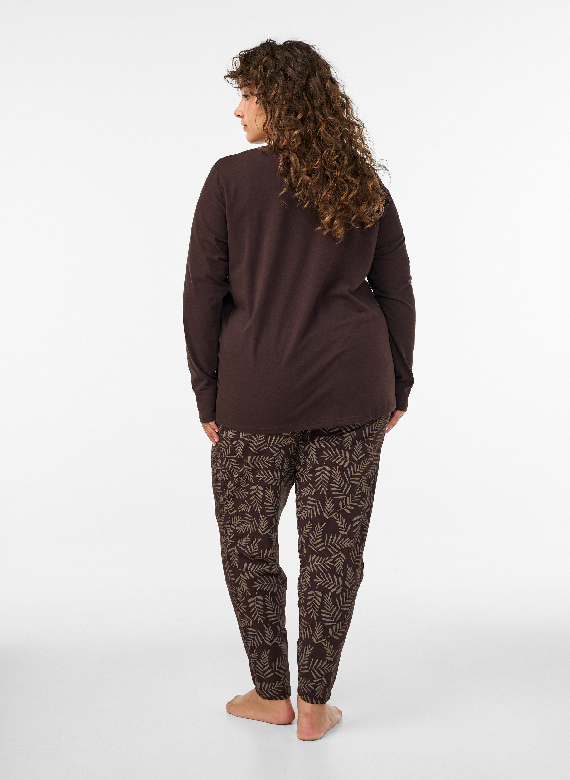 ZizziPyjamahose aus Baumwolle mit Print, Braun, Model image number 2