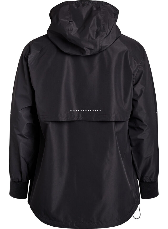 Regenjacke mit reflektierenden Details, Schwarz, Packshot image number 1