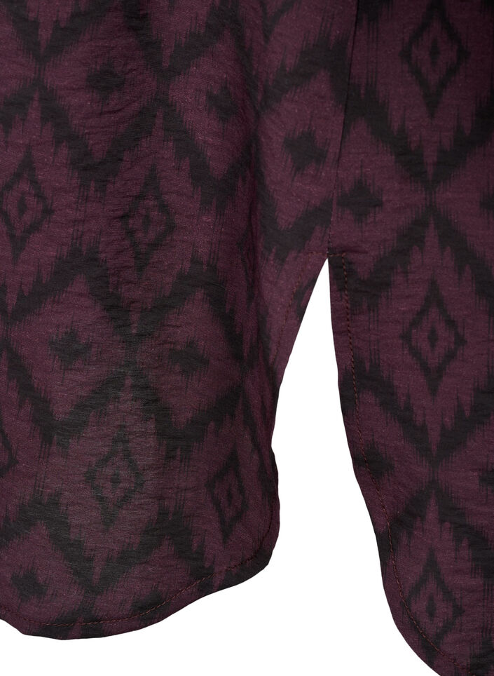 Langer Viskose-Shirt mit Druck und Rüschen, Winetasting w. Black, Packshot image number 3