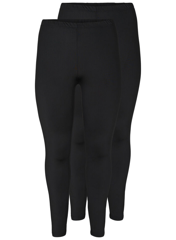 2-pack Basic Leggings, Schwarz, Packshot image number 0