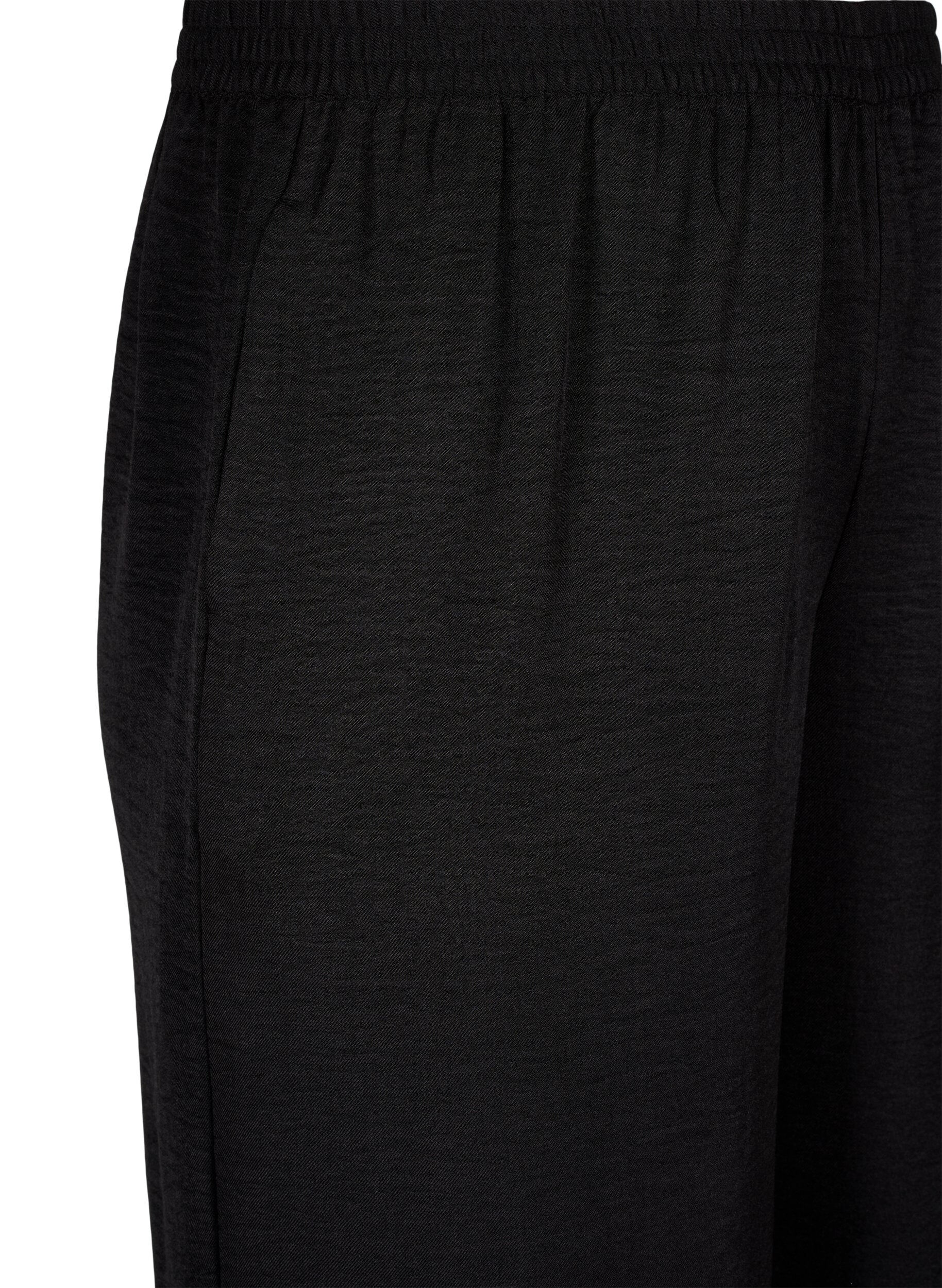 ZizziLockere Hose mit elastischem Bund und Taschen, Schwarz, Packshot image number 2