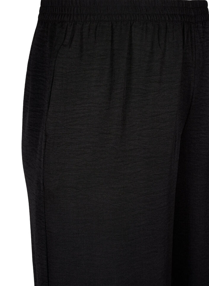 Lockere Hose mit elastischem Bund und Taschen, Schwarz, Packshot image number 2