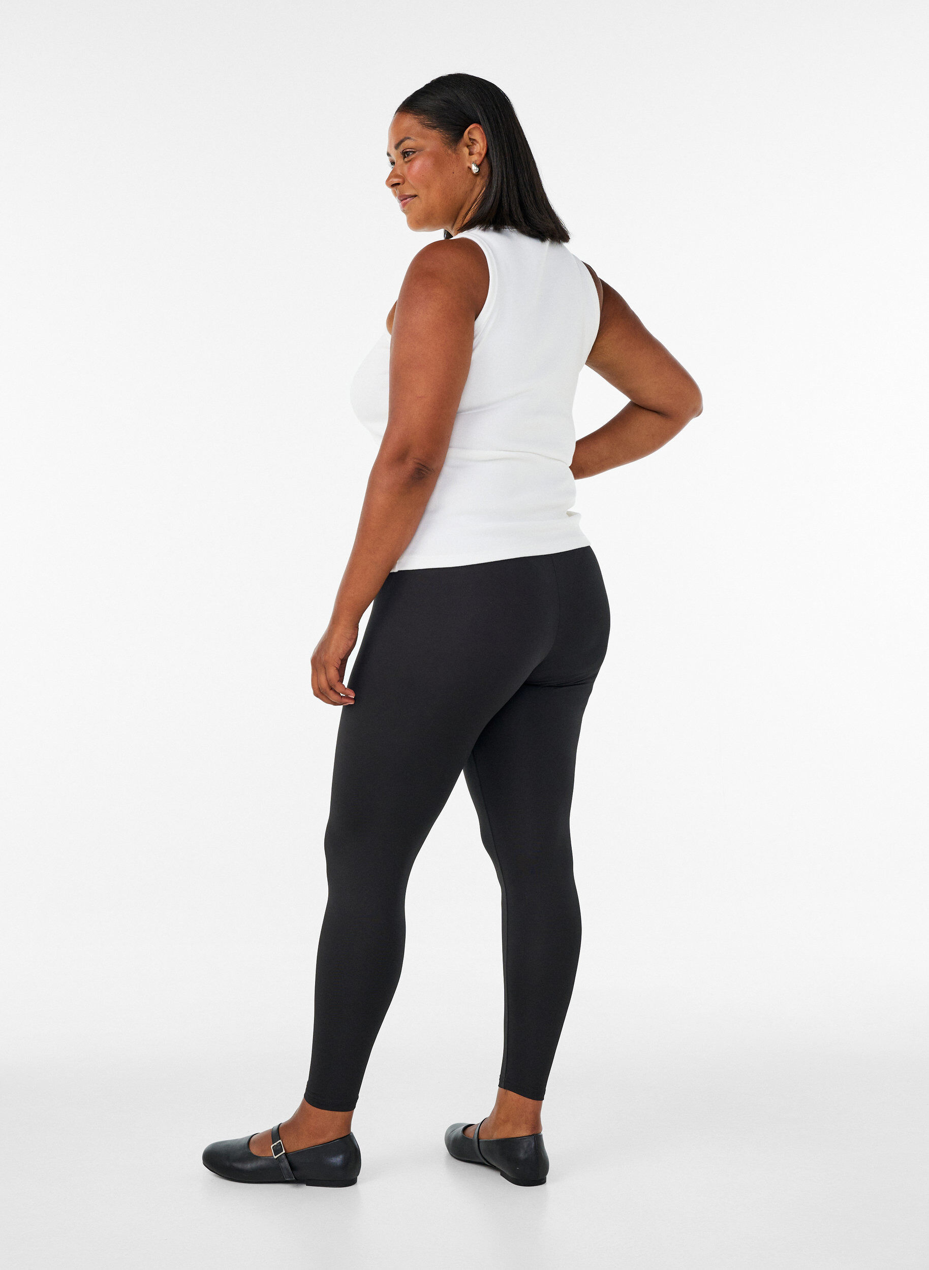 Zizzi2-pack Basic Leggings, Schwarz, Model image number 2