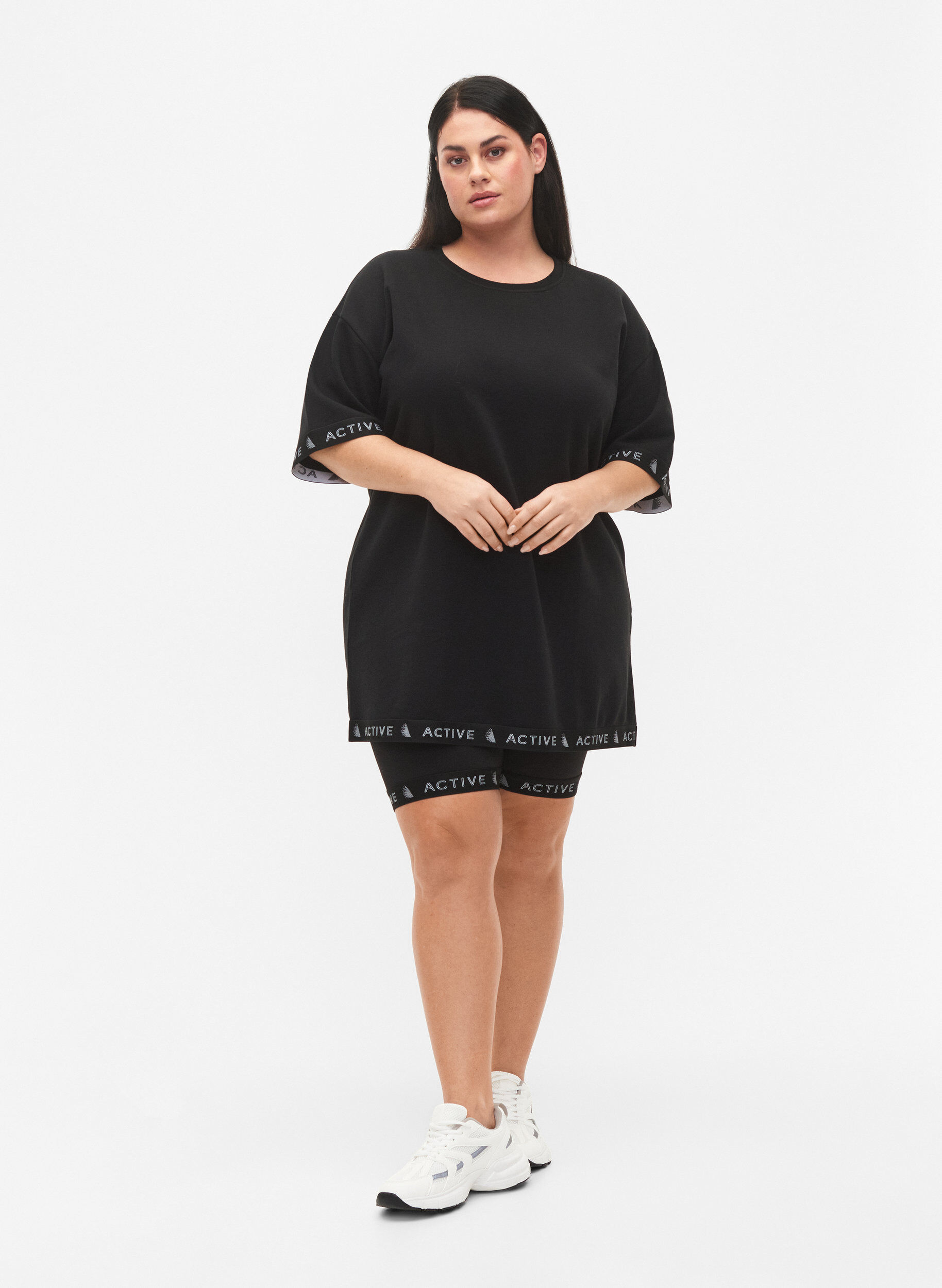 ZizziSweatshirt mit 1/2 &Auml;rmeln, Black, Model image number 2