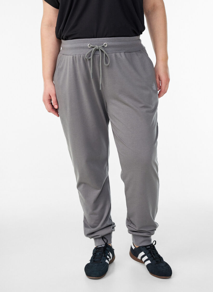 Lockere Trainingshose mit Taschen, Grau, Model image number 0