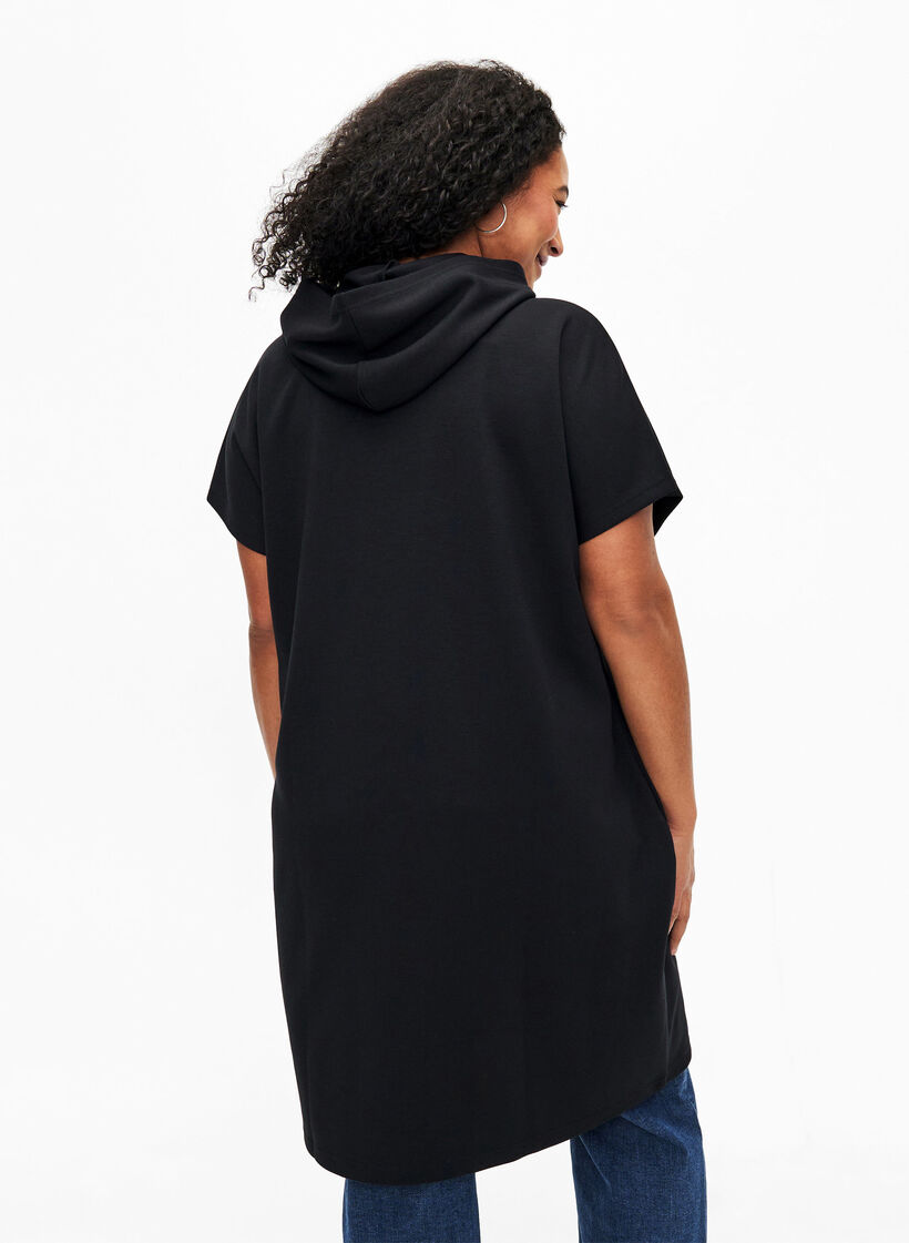 Sweatshirtkleid mit kurzen Ärmeln aus Modal-Mix, Schwarz, Model image number 2