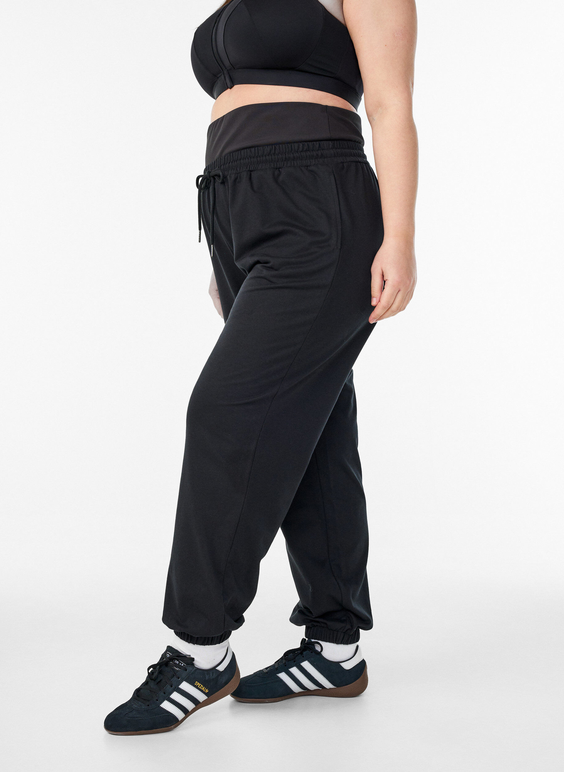 ZizziSweatpants mit breitem Bund, Schwarz, Model image number 0