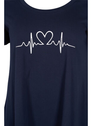 Kurzarm T-Shirt aus Baumwolle mit A-Linie, Night Sky Silv Heart, Packshot image number 2