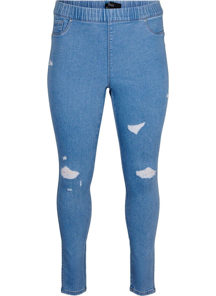 Jeggings mit Rissen, Light Blue, Packshot image number 0