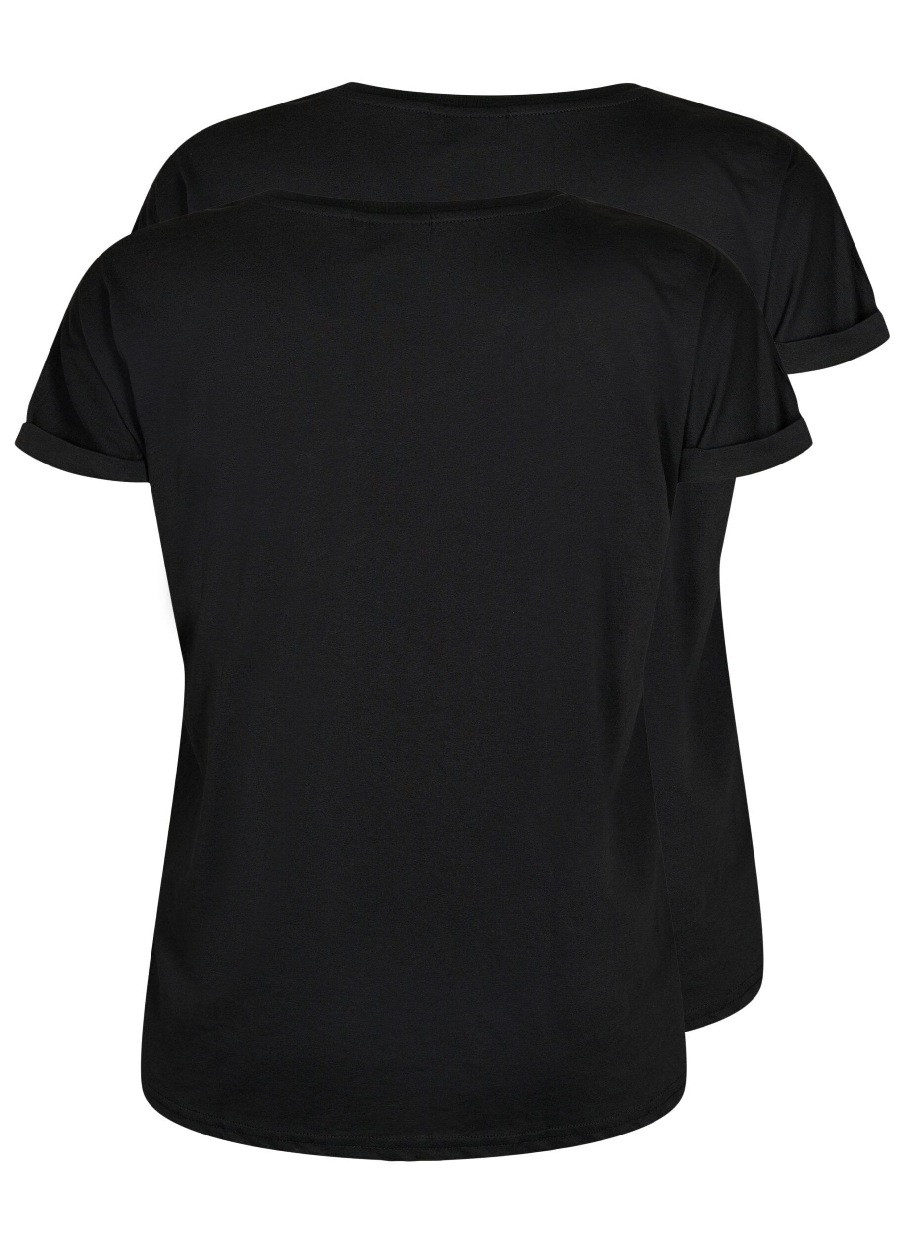 Zizzi2er-Pack kurz&auml;rmlige T-Shirts, Schwarz, Packshot image number 1