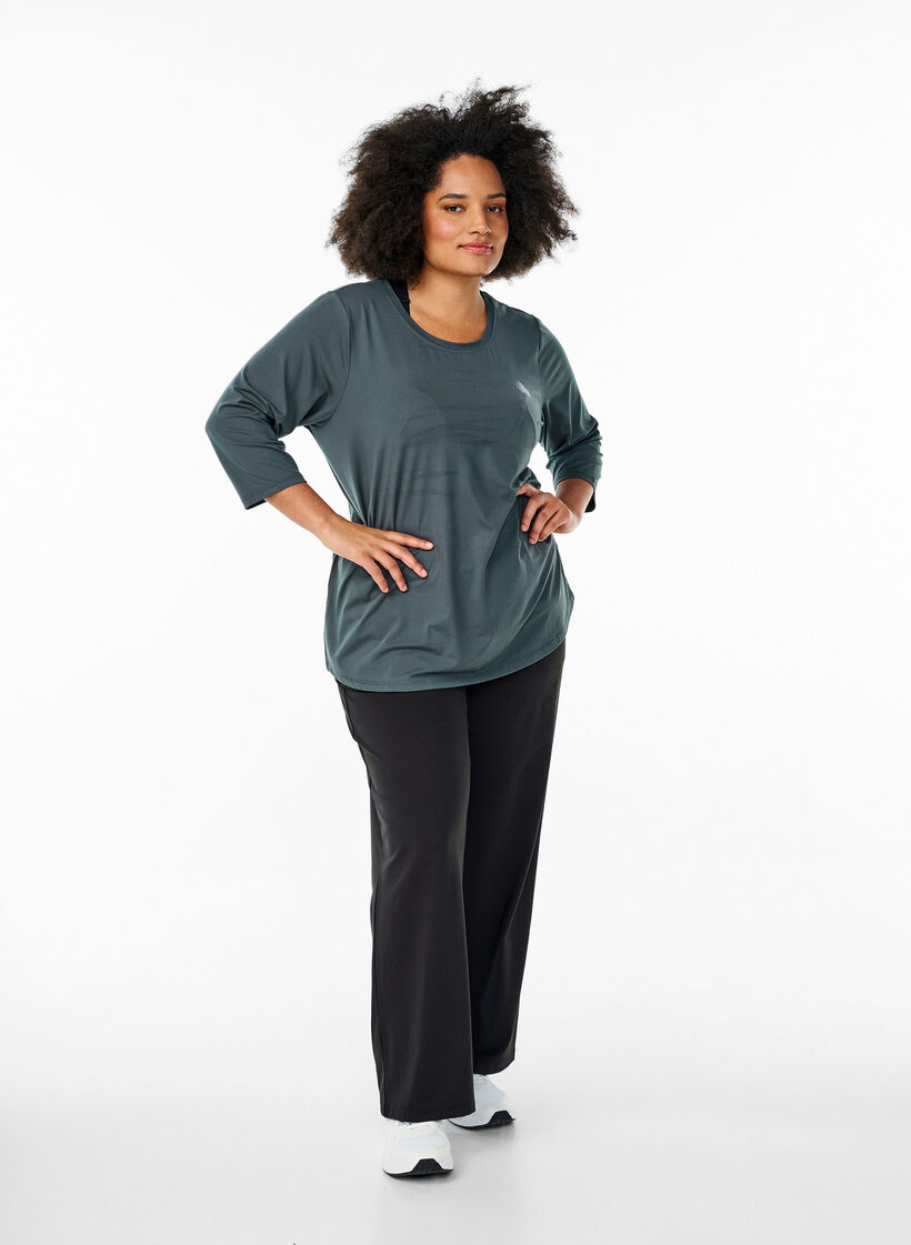  Trainingsbluse mit 3/4 &Auml;rmeln, Grau, Model image number 1