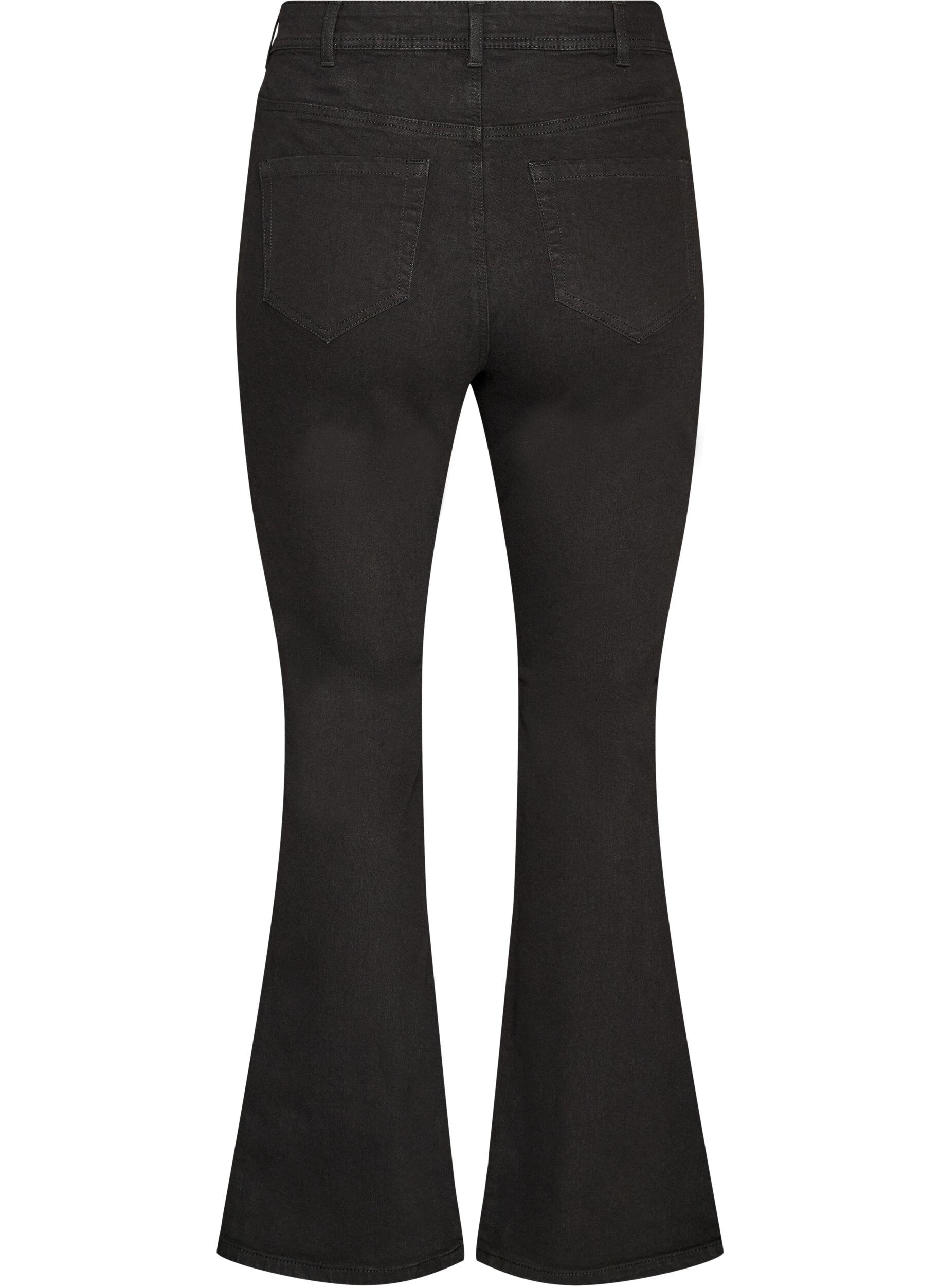 ZizziHoch taillierte Jeans mit Bootcut, Schwarz, Packshot image number 1