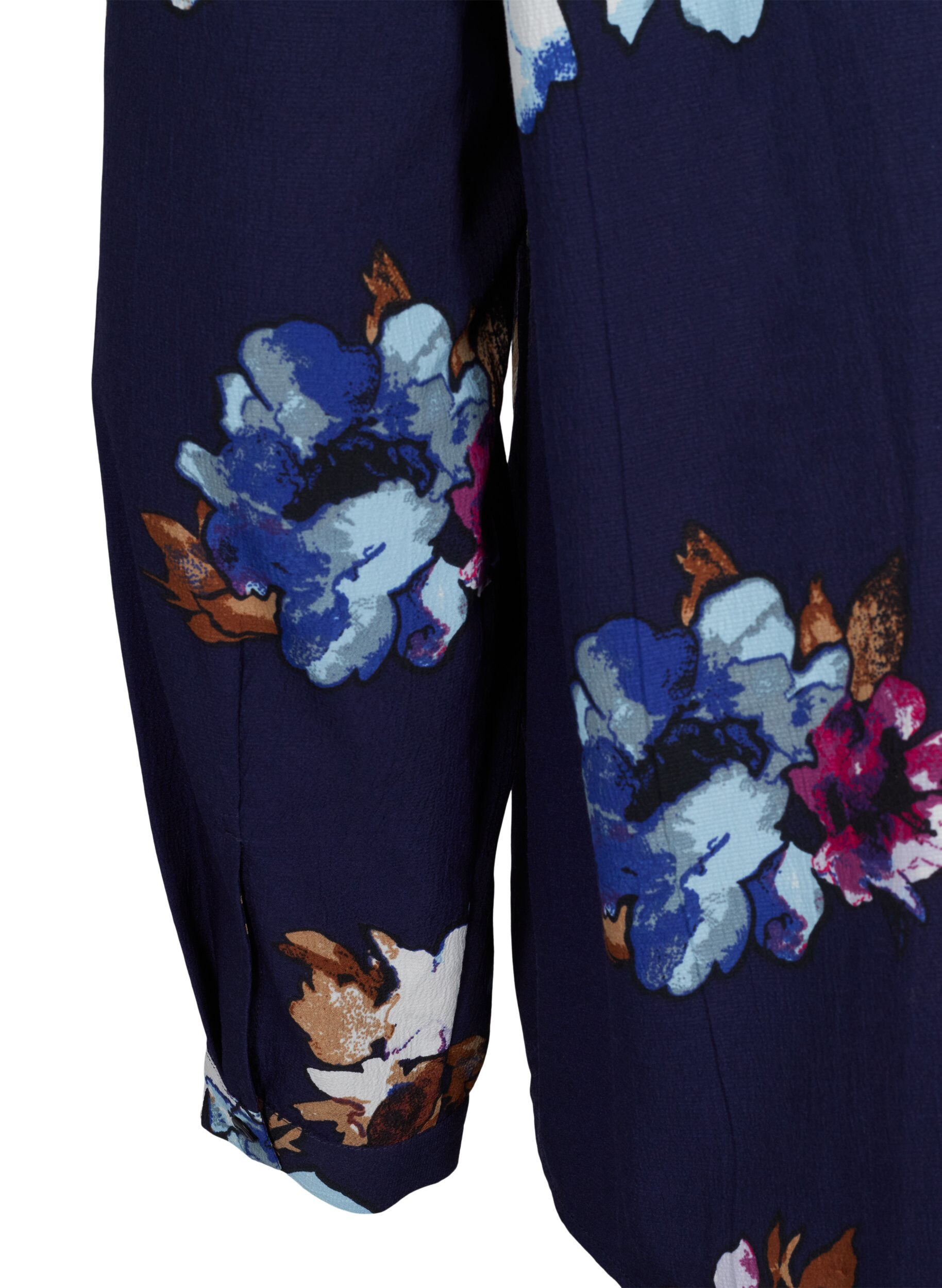 ZizziFLASH - Lang&auml;rmelige Bluse mit Print, Big Blue Flower, Packshot image number 3