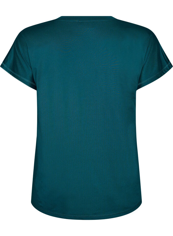 Lockeres Trainings-T-Shirt mit V-Ausschnitt, Gr&uuml;n, Packshot image number 1
