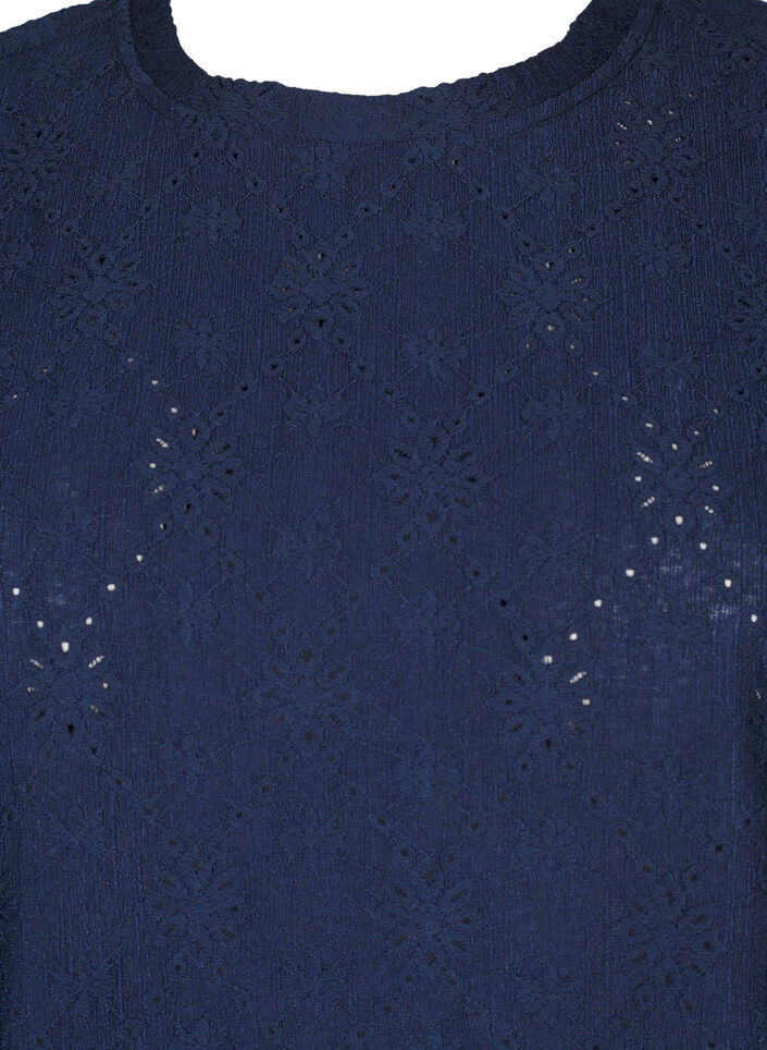 Bluse mit kurzen Ärmeln und floralen Stickereien, Naval Academy, Packshot image number 2