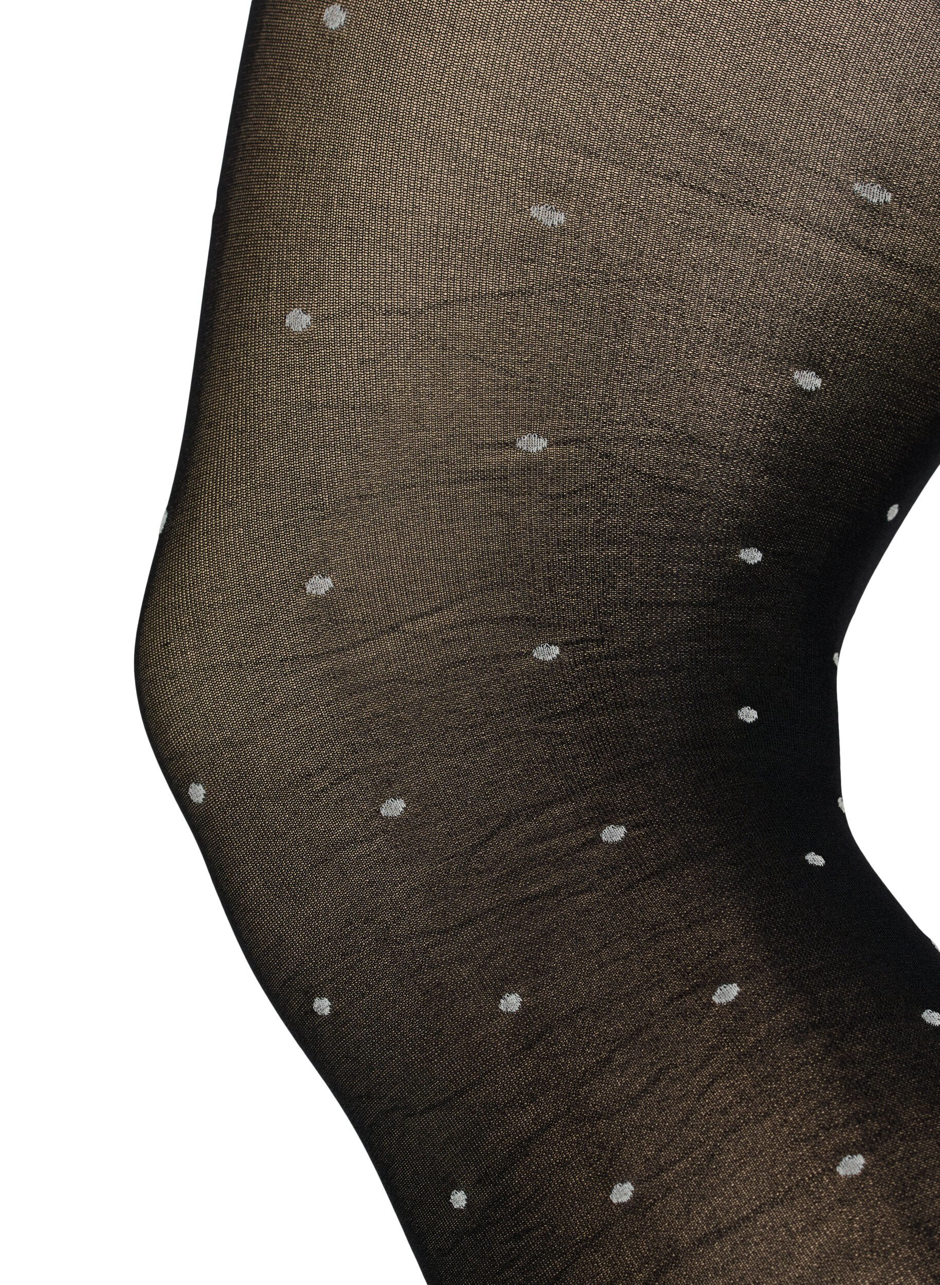 Zizzi70 Denier Strumpfhosen mit Punkten, Black w. Dot, Packshot image number 2
