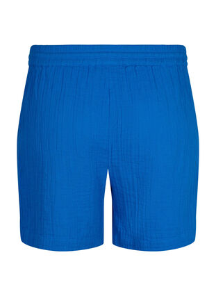 Kurze Hosen mit Taschen aus Baumwoll-Musselin, Victoria blue, Packshot image number 1